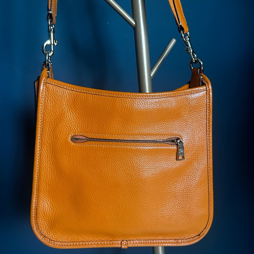 Coach Dempsey File Vibrant Orange Crossbody Bag - Picture 5 of 14